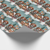 American Foxhound Dogs Christmas Snow Holiday Geschenkpapier (Ecke)