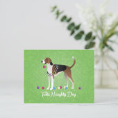 American Foxhound Feliz Naughty Hund Weihnachten (Stehend Vorderseite)