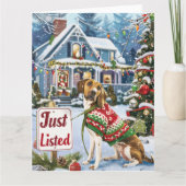 American Foxhound Festive Spaß Realtor Weihnachten Karte (Vorderseite)