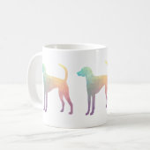 American Foxhound Geo Muster Silhouette Pastel Kaffeetasse (Vorderseite Links)