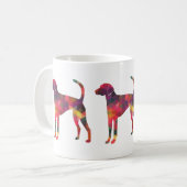American Foxhound Geo Pattern Silhouette - Multi Kaffeetasse (Vorderseite Links)