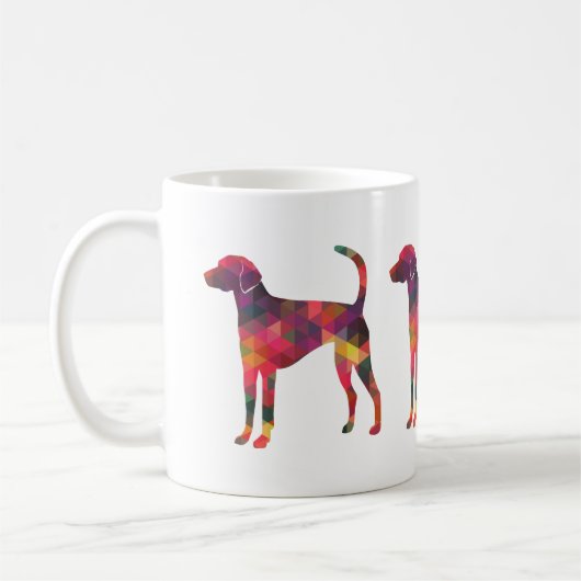 American Foxhound Geo Pattern Silhouette - Multi Kaffeetasse (Links)
