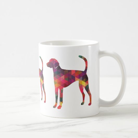American Foxhound Geo Pattern Silhouette - Multi Kaffeetasse (Rechts)