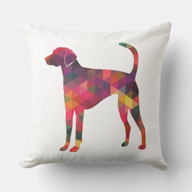 American Foxhound Geo Pattern Silhouette - Multi Kissen (Vorderseite)