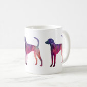 American Foxhound Geo Pattern Silhouette Pink Kaffeetasse (VorderseiteRechts)