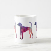 American Foxhound Geo Pattern Silhouette Pink Kaffeetasse (Mittel)