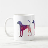 American Foxhound Geo Pattern Silhouette Pink Kaffeetasse (Links)