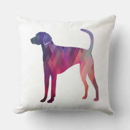 American Foxhound Geo Pattern Silhouette Pink Kissen