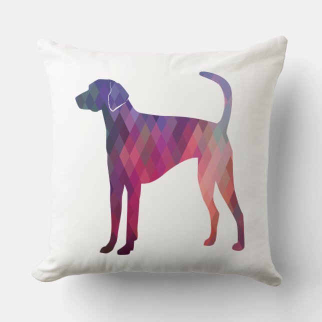American Foxhound Geo Pattern Silhouette Pink Kissen (Vorderseite)