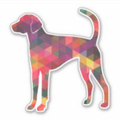 American Foxhound Geometric Pattern Silhouette Aufkleber (Vorderseite)