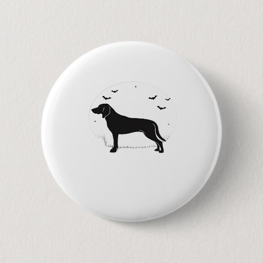 American Foxhound Hund � Halloween Moon Silhouette Button (Vorderseite)