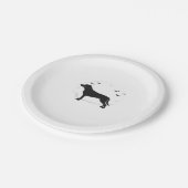 American Foxhound Hund � Halloween Moon Silhouette Pappteller (Schrägansicht)