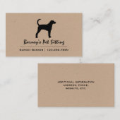 American Foxhound Hund Rasse Silhouette Visitenkarte (Vorne/Hinten)