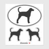 American Foxhound Hund Silhouette Vinyl Stickers Aufkleber (Blatt)