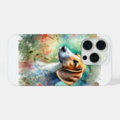 American Foxhound in Watercolor 200624AREF103 - Wa iPhone Hülle (Rückseite (Horizontal))