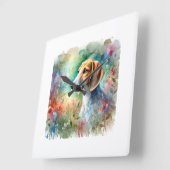 American Foxhound in Watercolor 200624AREF103 - Wa Quadratische Wanduhr (Winkel)