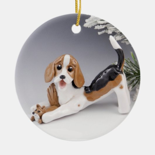 American Foxhound Keramik Ornament (Vorne)