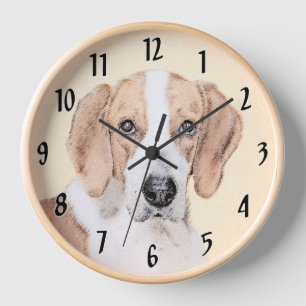 American Foxhound-Malerei - Süße originelle Hundek Uhr