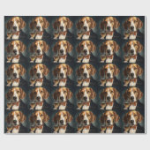 American Foxhound New Year Geschenkpapier (Flach)