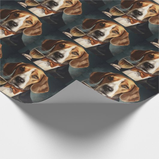 American Foxhound New Year Geschenkpapier (Ecke)