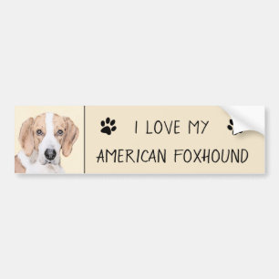 American Foxhound Painting - Niedliche Original Do Autoaufkleber