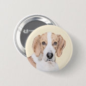 American Foxhound Painting - Niedliche Original Do Button (Vorne & Hinten)