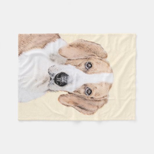 American Foxhound Painting - Niedliche Original Do Fleecedecke (Vorderseite (Horizontal))