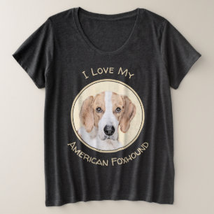 American Foxhound Painting - Niedliche Original Do Große Größe T-Shirt