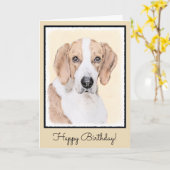 American Foxhound Painting - Niedliche Original Do Karte (Gelbe Blume)