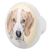 American Foxhound Painting - Niedliche Original Do Keramikknauf (Rechts)