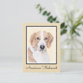 American Foxhound Painting - Niedliche Original Do Postkarte (Stehend Vorderseite)