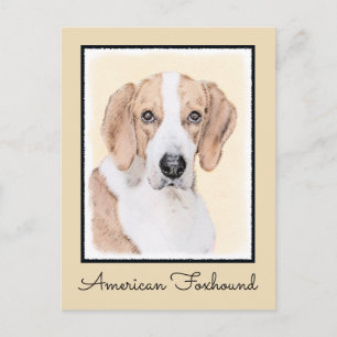 American Foxhound Painting - Niedliche Original Do Postkarte