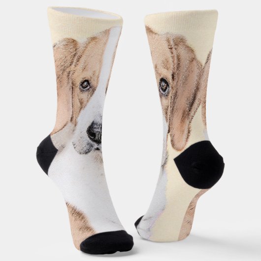 American Foxhound Painting - Niedliche Original Do Socken (Gewinkelt)