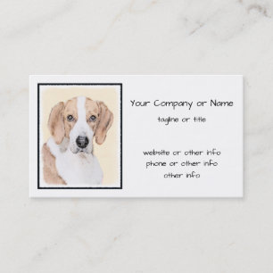 American Foxhound Painting - Niedliche Original Do Visitenkarte