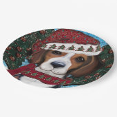 American Foxhound Pappteller (Schrägansicht)
