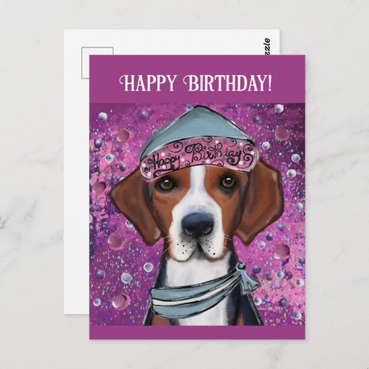 American Foxhound Postkarte (Vorne/Hinten)