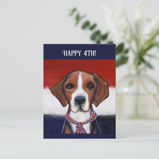 American Foxhound Postkarte (Stehend Vorderseite)