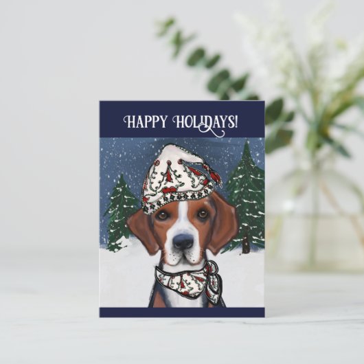 American Foxhound Postkarte (Stehend Vorderseite)