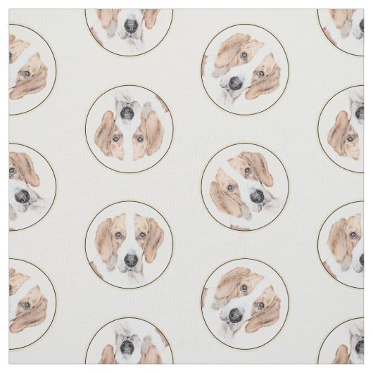 American Foxhound Red Walker Niedliche Malerei Dog Stoff (Muster)