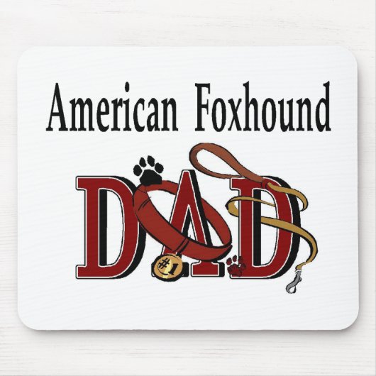 American Foxhound Vater Geschenke Mousepad (Vorne)