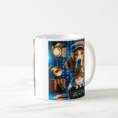 American Foxhound verkleidet als Schauspieler Blue Kaffeetasse (VorderseiteRechts)