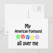 American Foxhound Walking Design Postkarte (Vorne/Hinten)