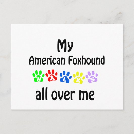 American Foxhound Walking Design Postkarte (Vorderseite)