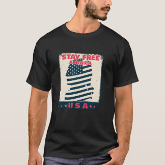 American Freedom Glory Flag Flying America Ind T-Shirt