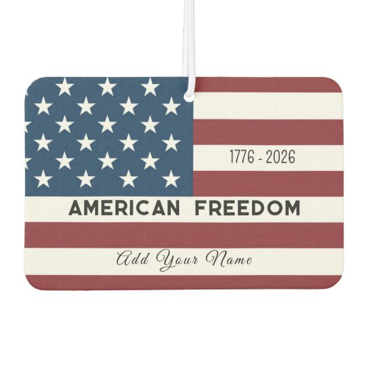 American Freedom Personalized Name Autolufterfrischer (Vorderseite)