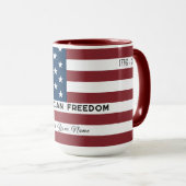 American Freedom Personalized Name Tasse (VorderseiteRechts)