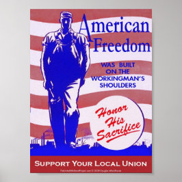 American Freedom Poster Pro-Gewerkschaft