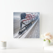 American Freedom Train Quadratische Wanduhr (Zuhause)