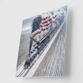 American Freedom Train Quadratische Wanduhr (Winkel)