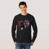 American French Bulldog Dog Heart 4th Of July USA T-Shirt (Vorne ganz)